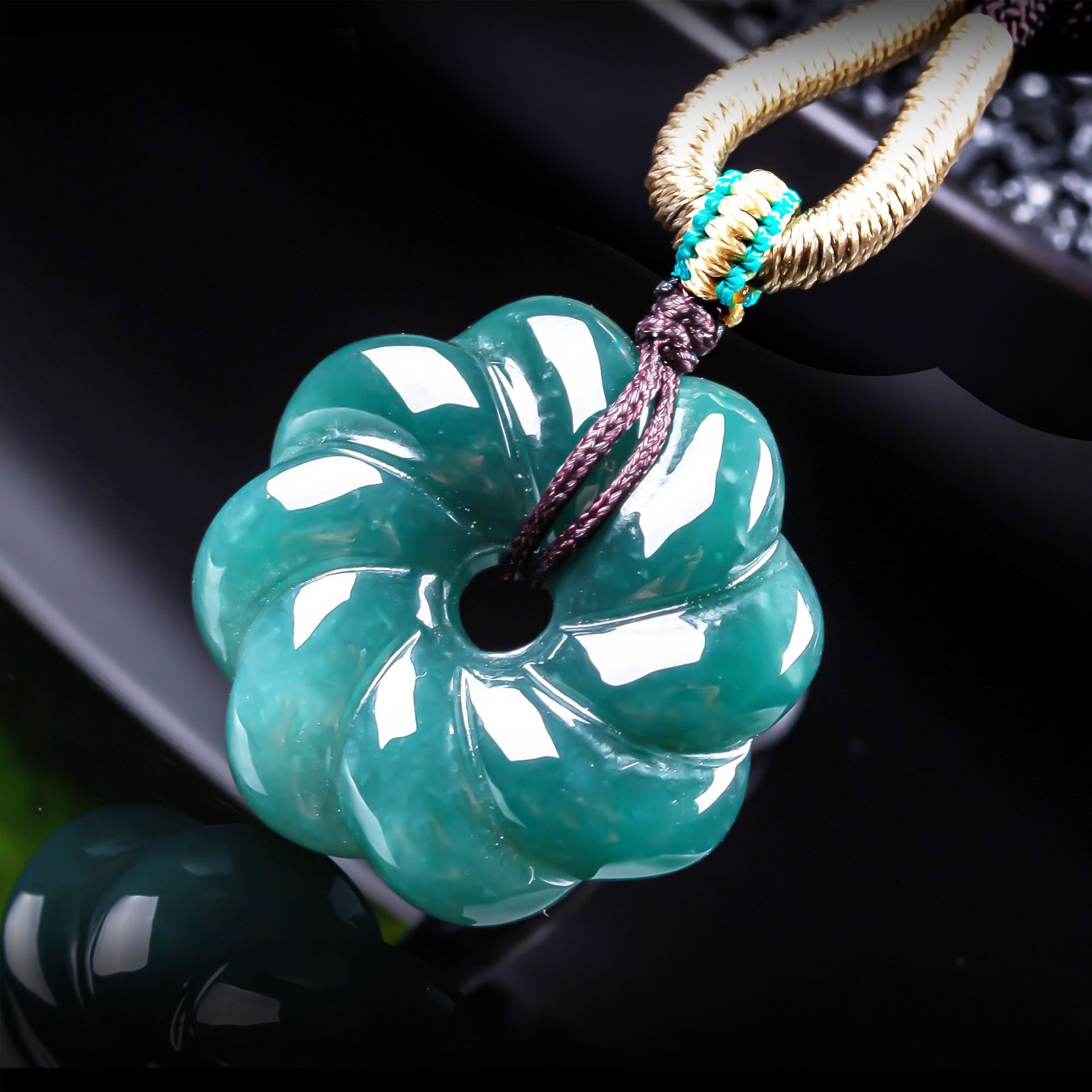 Jewelry & Watches Sp Z Oo Opinie - Natürlicher burmesischer Jadeit-Blumenanhänger Halskette Accessoires Edelstein-Talismane