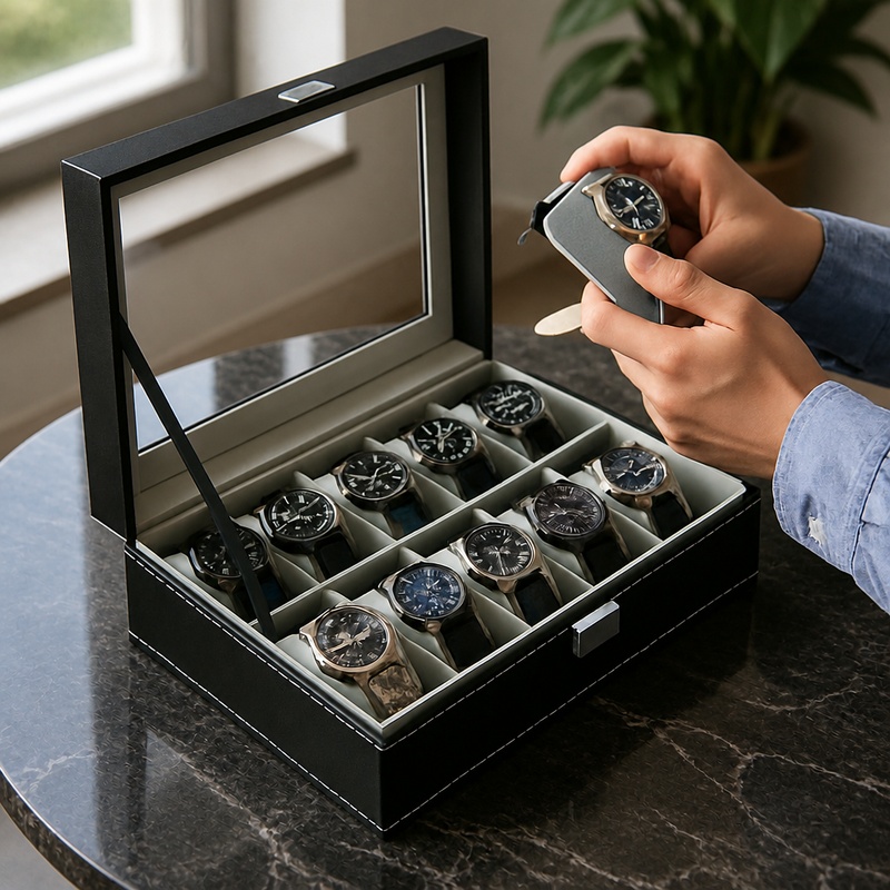 Jewelry Box That Holds Watches - Schmuck- und Uhren-Organizer-Box aus PU-Leder mit
