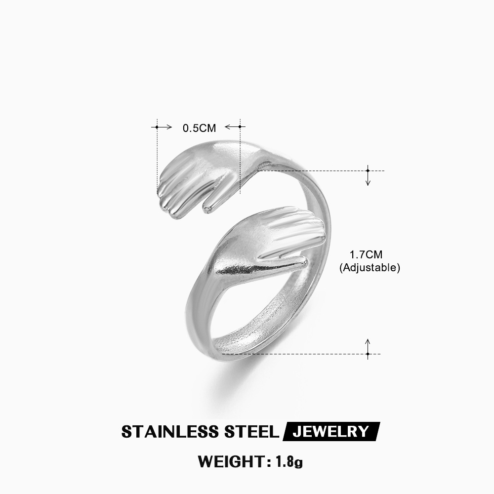 Minimalist Ring Stackable - Ineinandergreifender Umarmungsring für Frauen, stapelbarer, minimalistischer