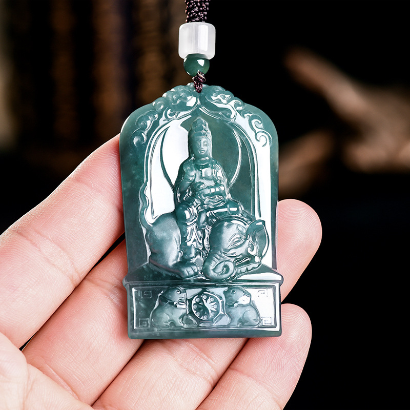 Jewelry & Watches Sp Z Oo Opinie - Natürlicher burmesischer Jadeit Guanyin Anhänger Halskette