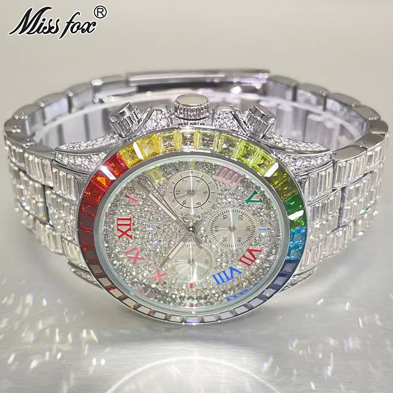 Jewelry Inspired Watches - Missfox Luxus gefrorene Uhr für Männer