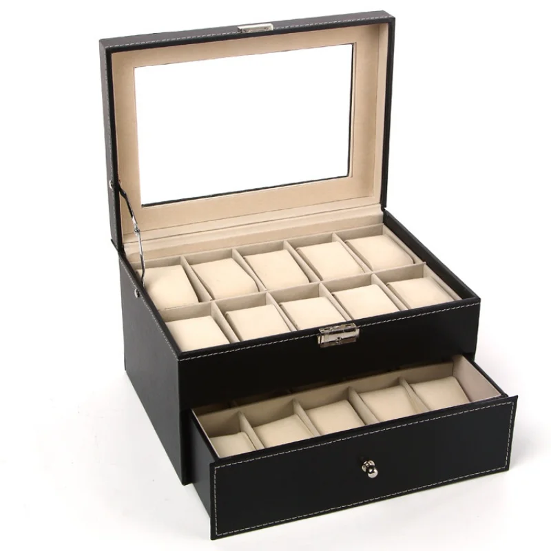 Jewelry Watches For Sale - 20-Bit-Pinhole-Muster Uhrenbox, Schmuckbox, Doppelschichtige Uhrenbox, Direktverkauf
