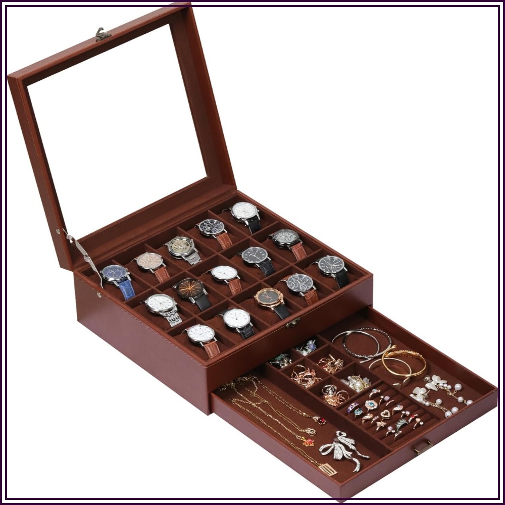 Jewelry Box That Holds Watches - 2-lagige Uhrenbox mit Schloss, Platz für