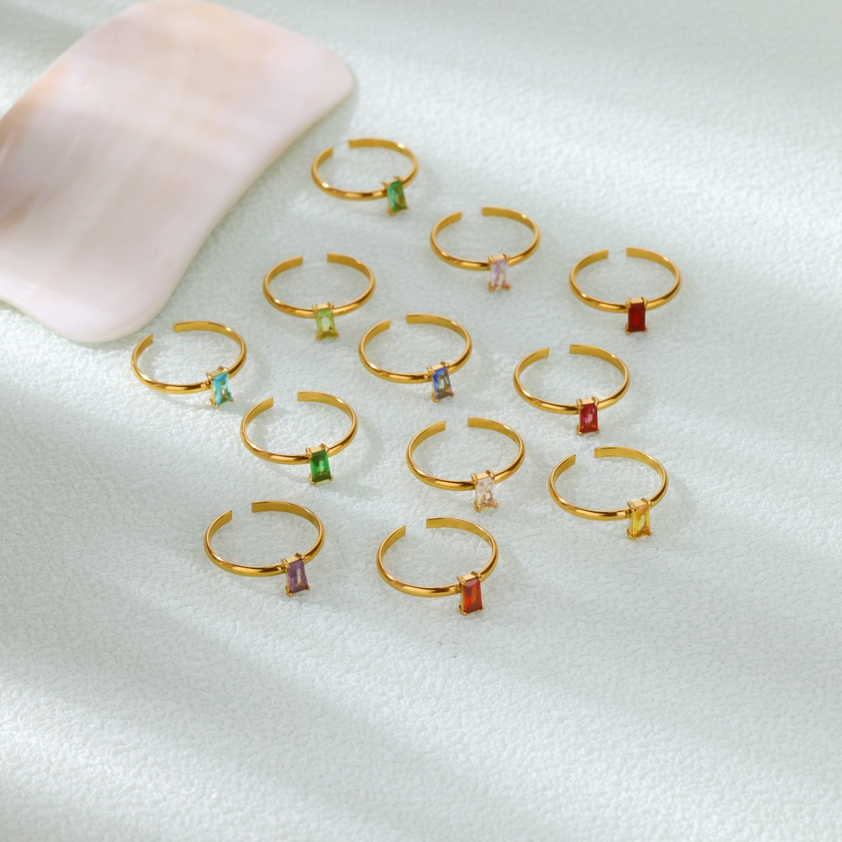 Birthstone Ring Set - Lila Zirkon Quadrat Ringe Für Frauen