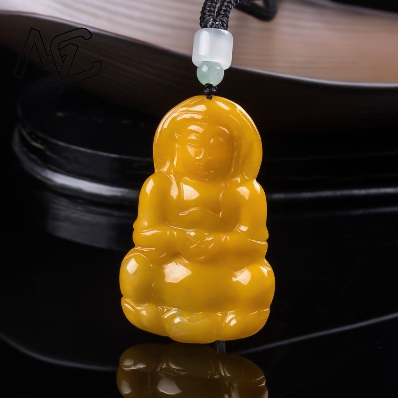 Jewelry & Watches Sp Z Oo Opinie - Echter Natürlicher Smaragd-Jade Gelber Guanyin Bodhisattva