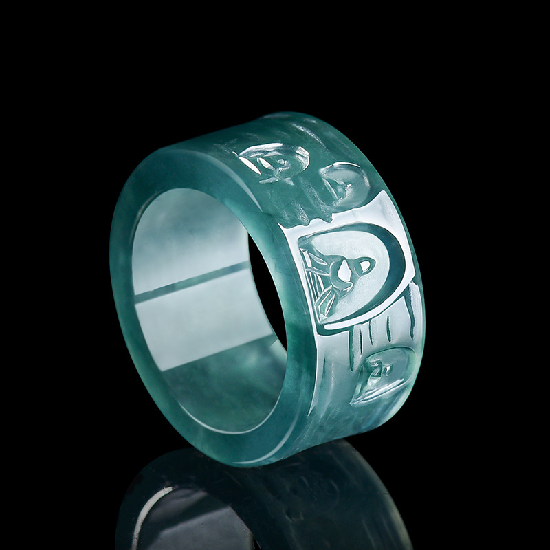 Jewelry & Watches Sp Z Oo Opinie - Natürlicher burmesischer Jadeit-Buddha-Ring, luxuriöser Edelstein-Designer-Schmuck, modischer