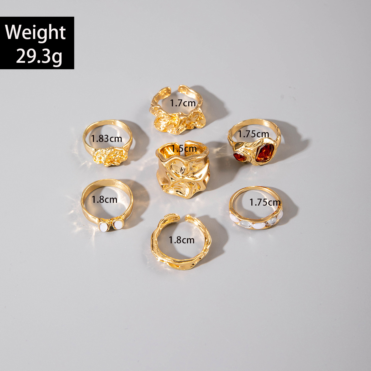 Geometrisches Nischenring-Set, – Minimalist Ring Stackable Bewertung und Preis