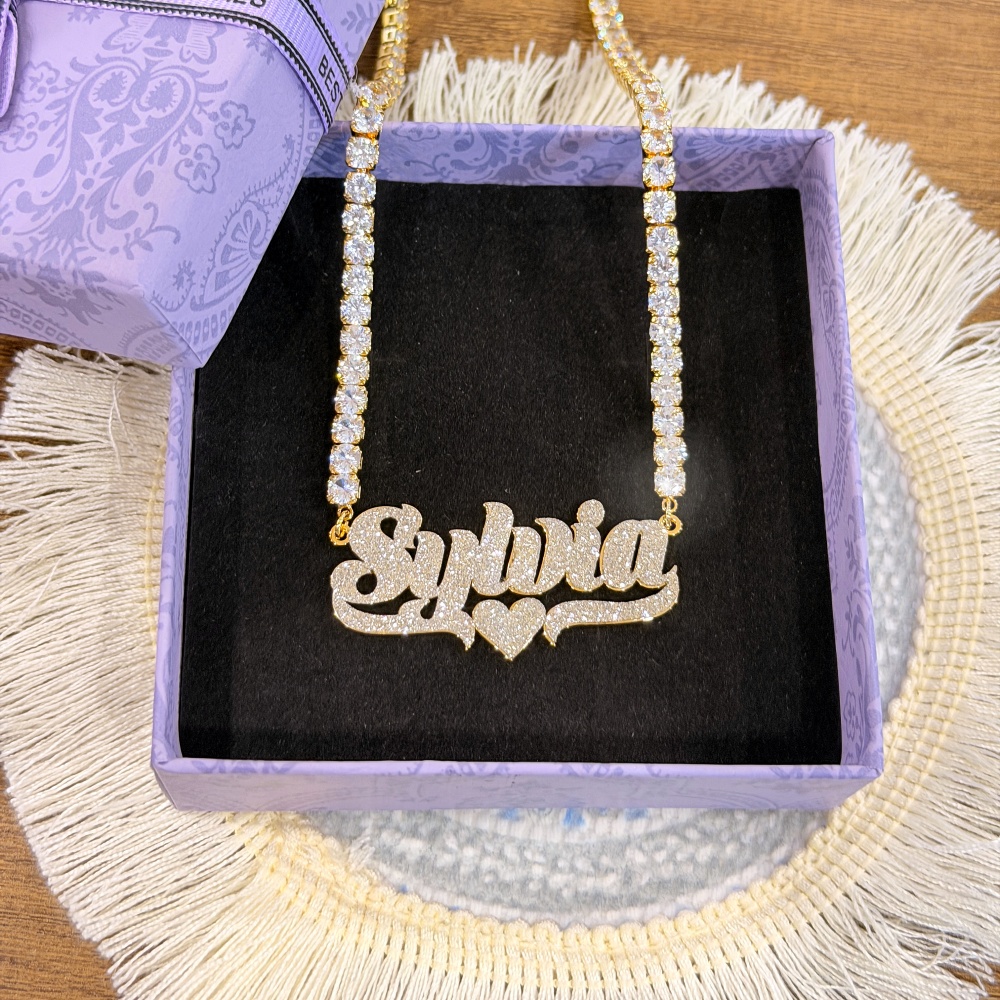 DUOYING Personalisiertes Bling – Engraved Name Necklace Bewertung und Preis