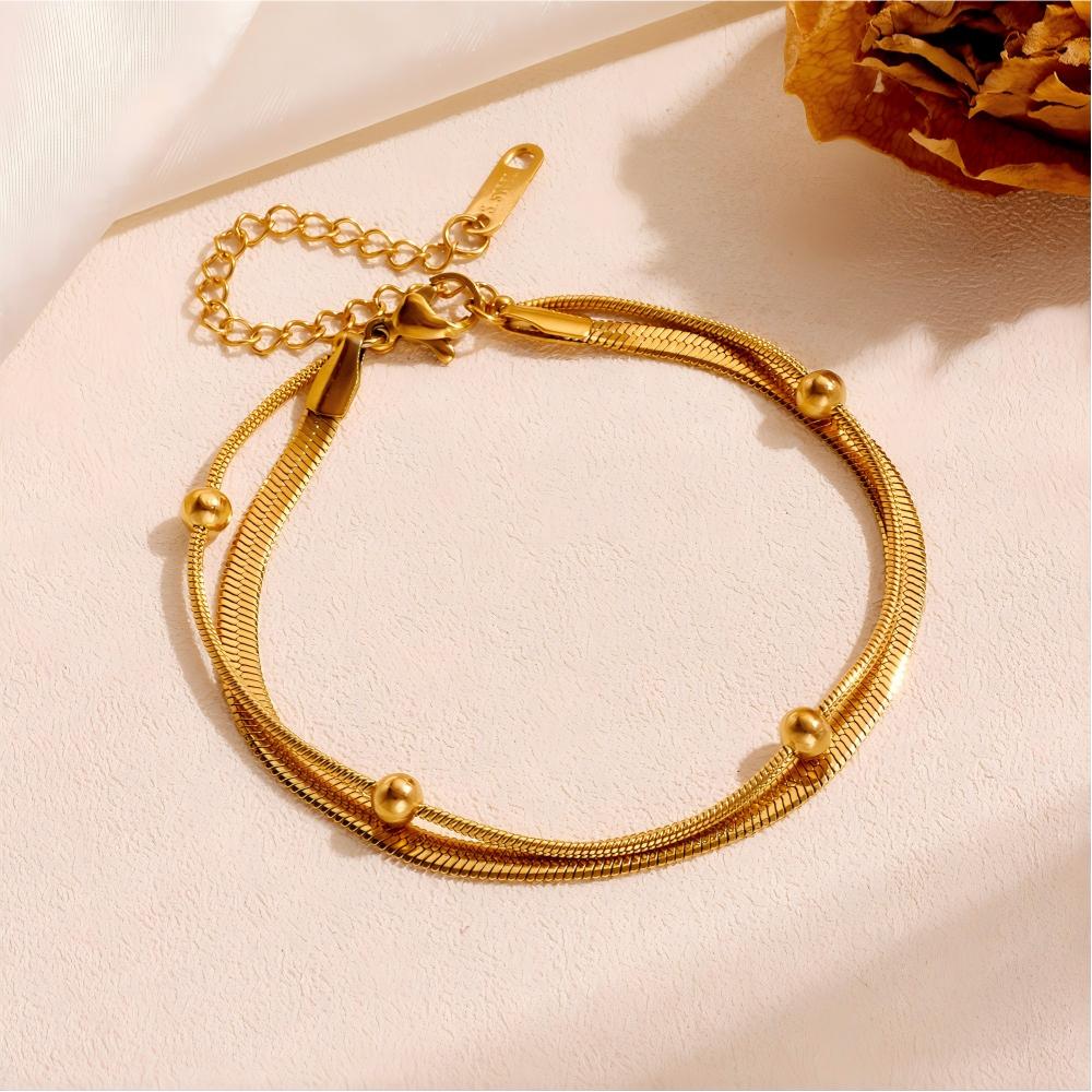 Doppellagiges Goldfarben-Fußke – Jc Jewelry & Watches Bewertung und Preis