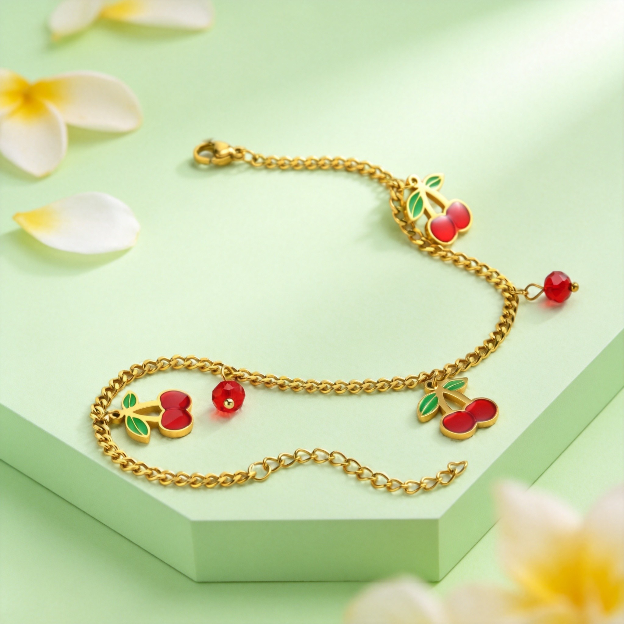 Süße Edelstahl-Kirschen-Fußket – Jc Jewelry & Watches Bewertung und Preis